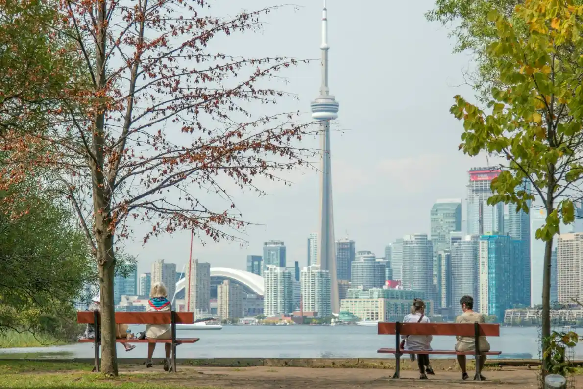 Toronto skyline with CN Tower, a common destination for Americans moving to Canada