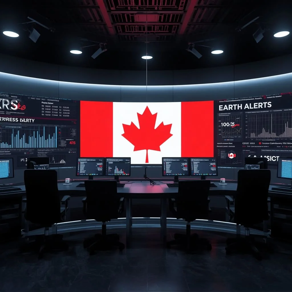 Canadian immigration control room displaying CRS scores, Express Entry draws, and policy updates