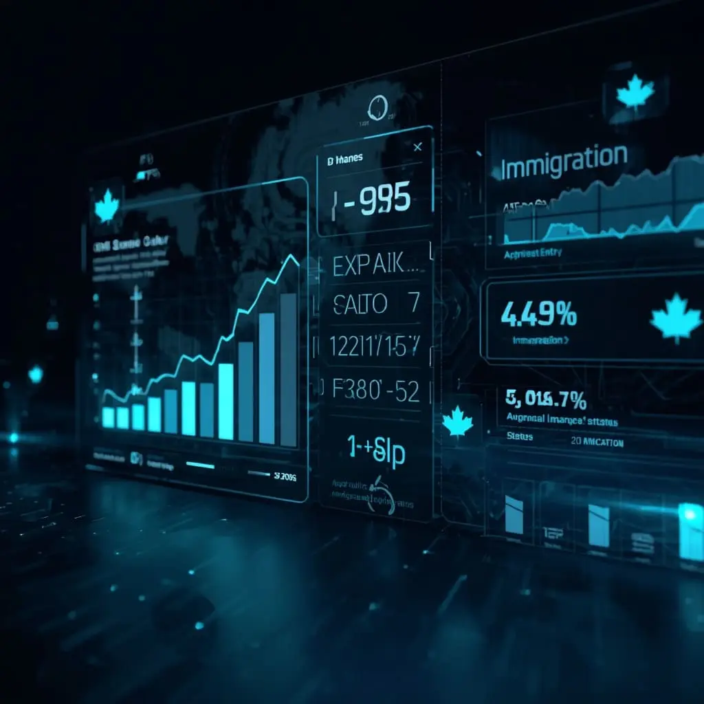 CRS score dashboard showing Express Entry and Canadian immigration updates