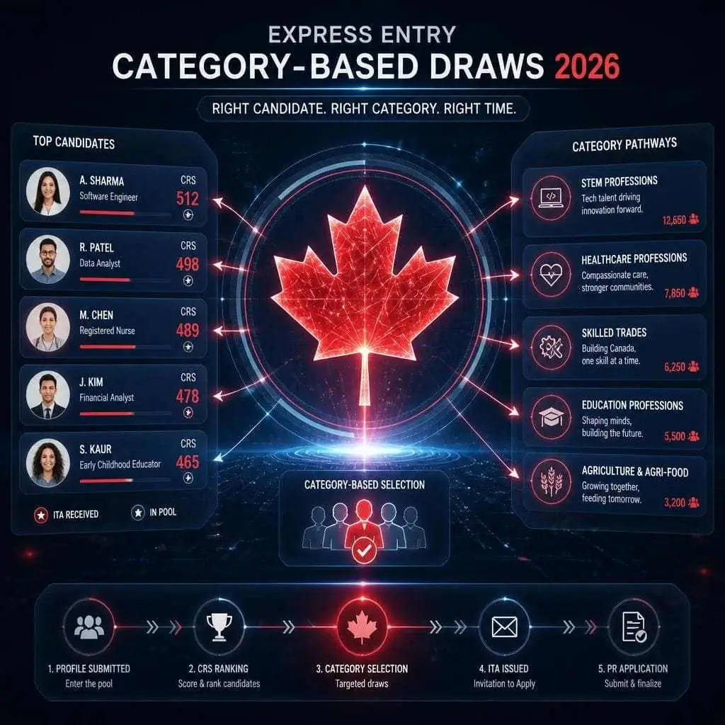 Express Entry Category-Based Draws 2026 CRS selection and immigration categories