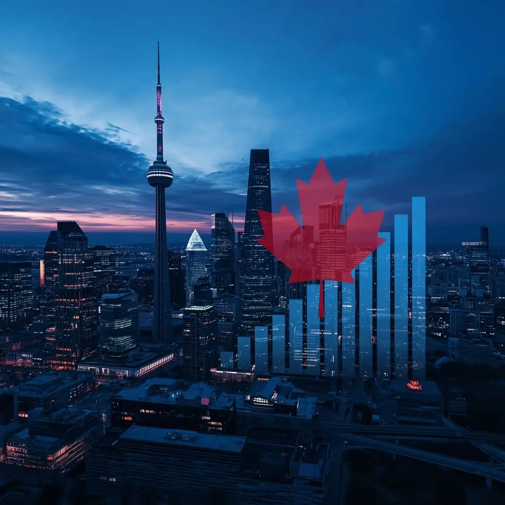 Express Entry Pool Statistics 2026 with CRS score distribution and Toronto skyline