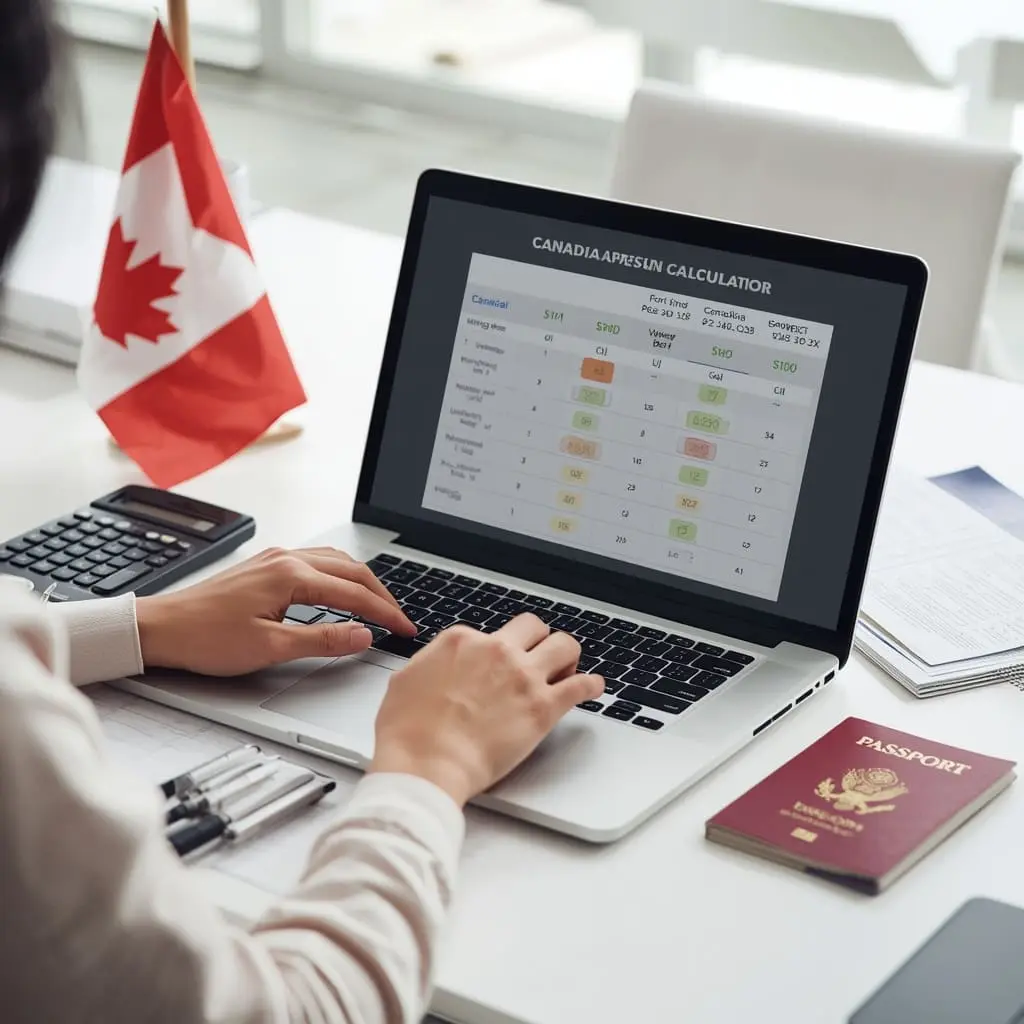 CRS Calculator Tools helping an Express Entry applicant estimate CRS score