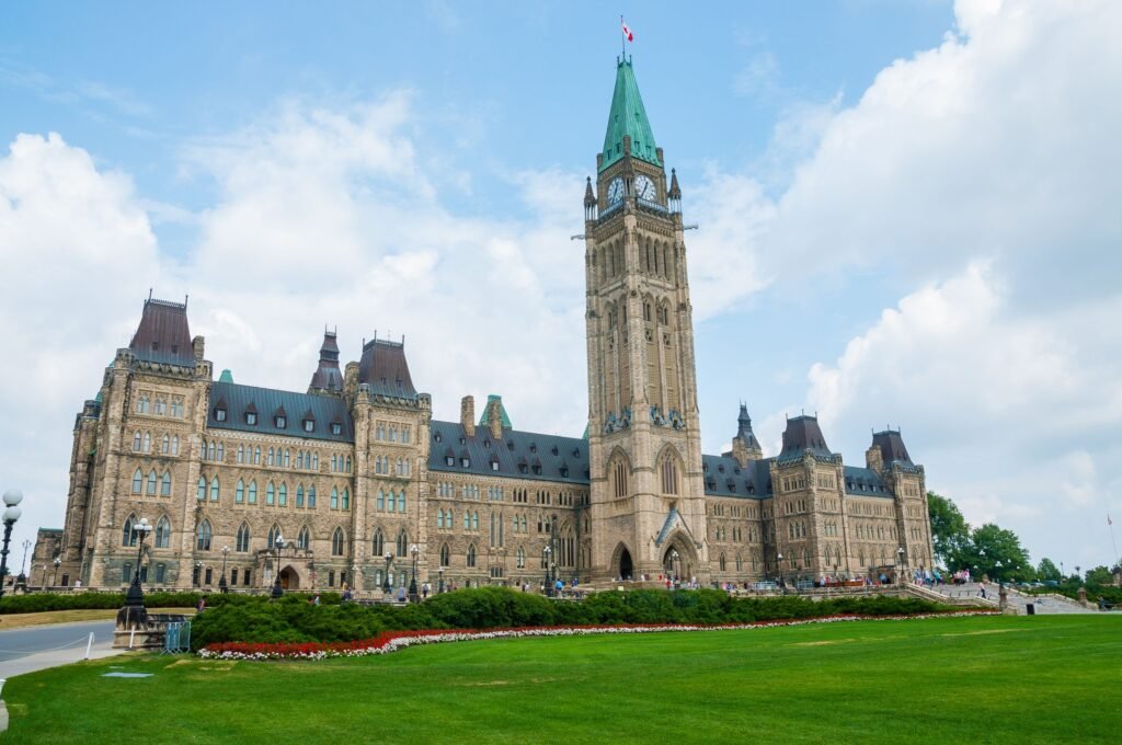 Parliament Hill in Ottawa, where IRCC sets the policy behind Express Entry pool statistics and CRS score distribution