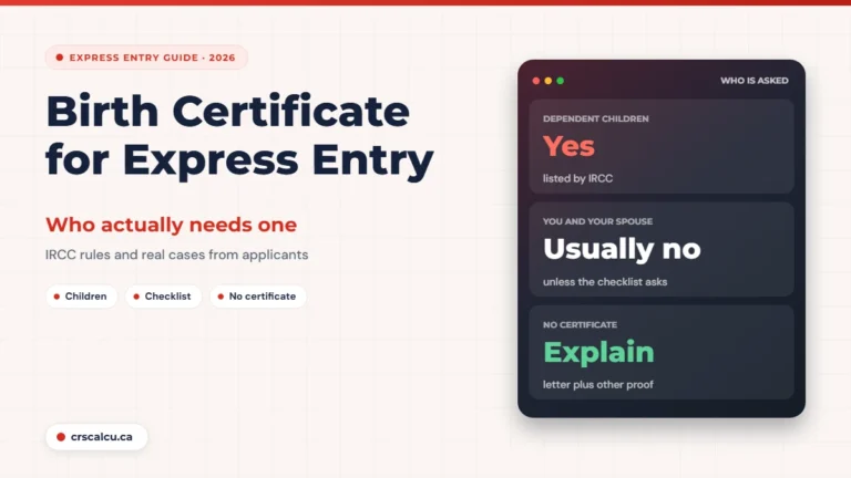 Birth certificate for Express Entry: needed for dependent children, usually not for the principal applicant