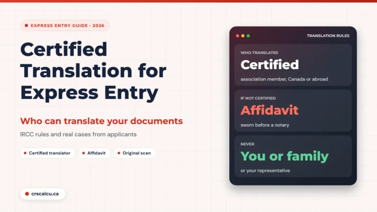 Certified translation for Express Entry: certified translator or affidavit, plus a scan of the original