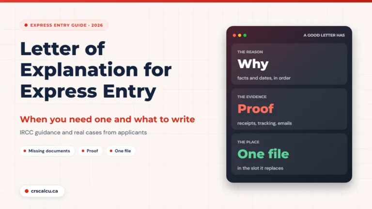 Letter of explanation for Express Entry: explain why, attach proof, upload as one file