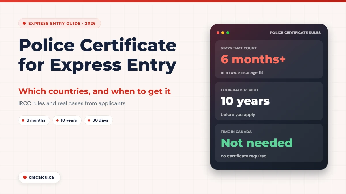 Police certificate for Express Entry rules: stays of 6 months in a row since age 18, last 10 years, Canada not needed